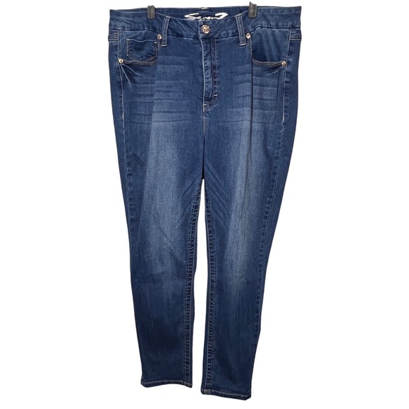 Seven 7 For All Mankind Womens Plus Sz 18W Skinny Jeans Tummy Control Dark Wash - Picture 1 of 13